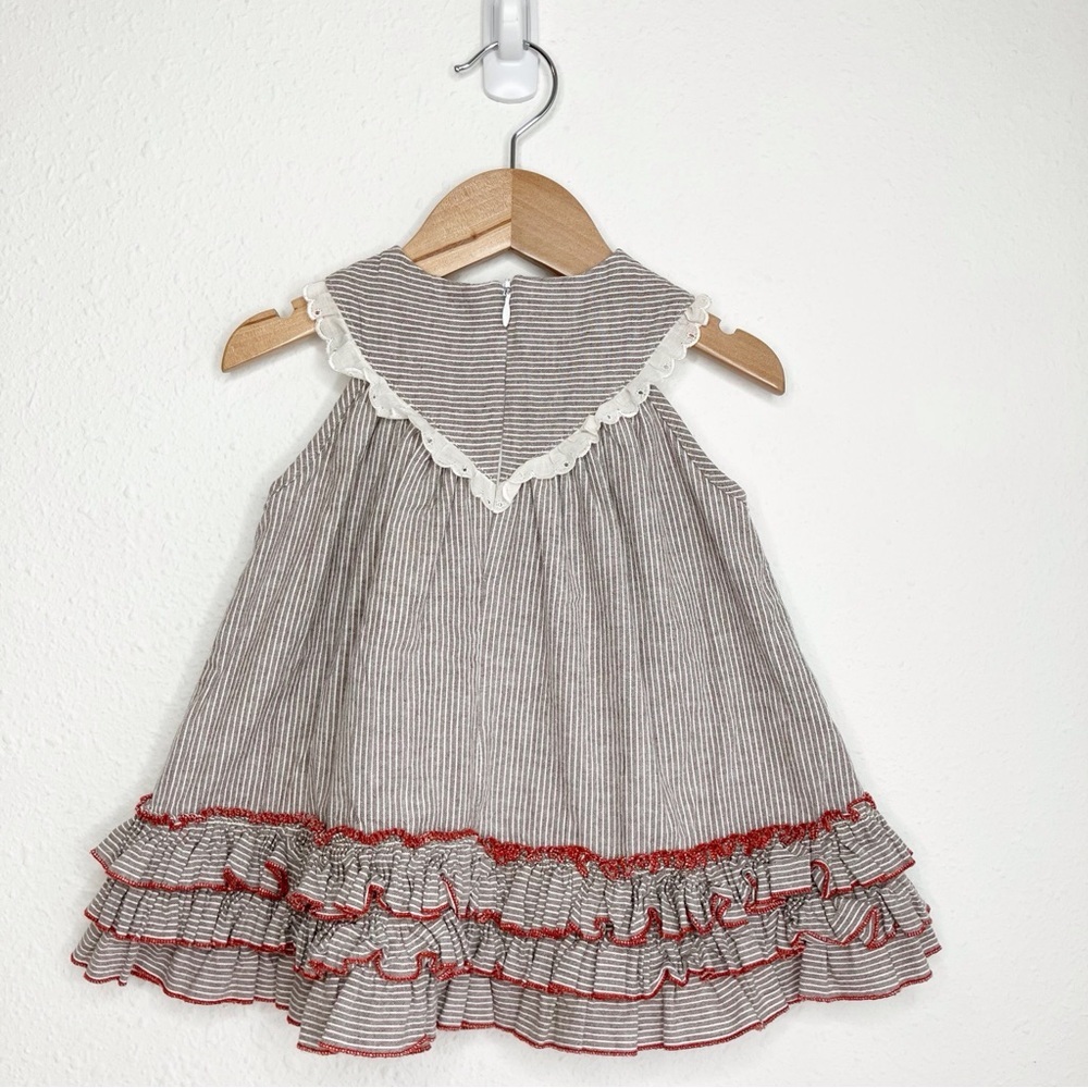Well Dressed Wolf Rosie dress sleeveless ruffled pomegranate red size 18 months - Picture 2 of 9